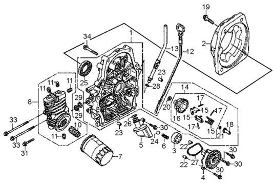 AR14H HONDA GX630RHKAF Crankcase Cover Assy. Parts By Multiquip