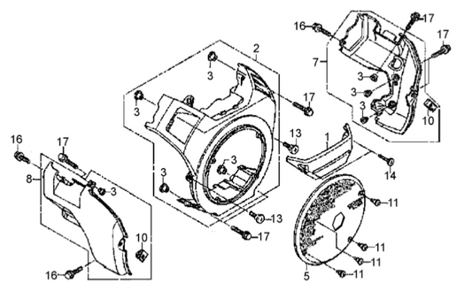 AR14H HONDA GX630RHKAF Fan Cover Assy.  Parts By Multiquip
