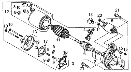 AR14H HONDA GX630RHKAF Starter Motor Assy. Parts By Multiquip