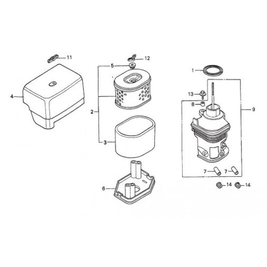 Air Cleaner Assembly Parts for HPLA-HPHA-46 Series Trowels by Multiquip Whiteman