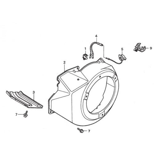 Fan Cover Assembly Parts for HPLA-HPHA-46 Series Trowels by Multiquip Whiteman