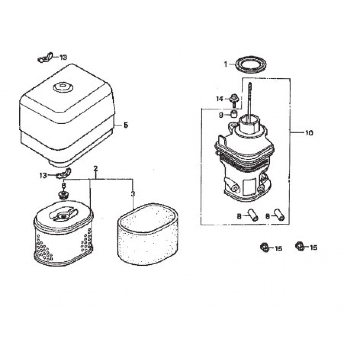 Air Cleaner Assembly Parts for HPLA/HPHA-36 Series Trowels by Multiquip Whiteman