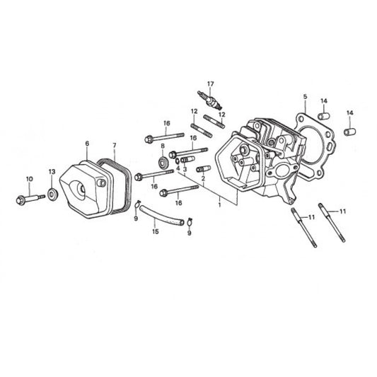 Cylinder Head Assembly Parts for HPLA/HPHA-36-Series Trowels by Multiquip Whiteman