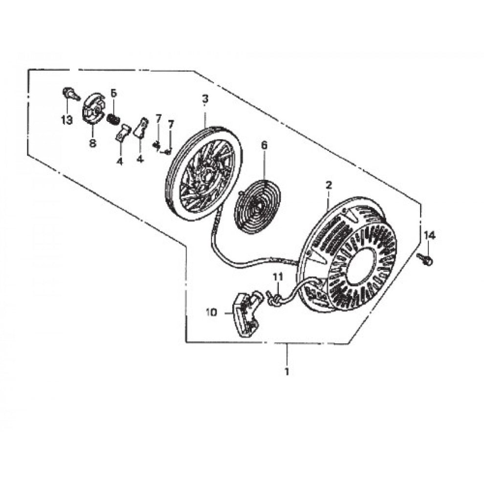 HPLA/HPHA-SERIES 36" Recoil Starter Assembly Parts by Multiquip Whiteman