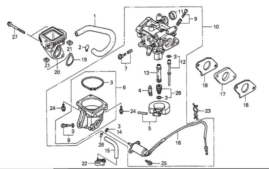 AR13HA- HONDA GX610K1QZB2 ENGINE — Carburetor  Assy. Parts By Multiquip