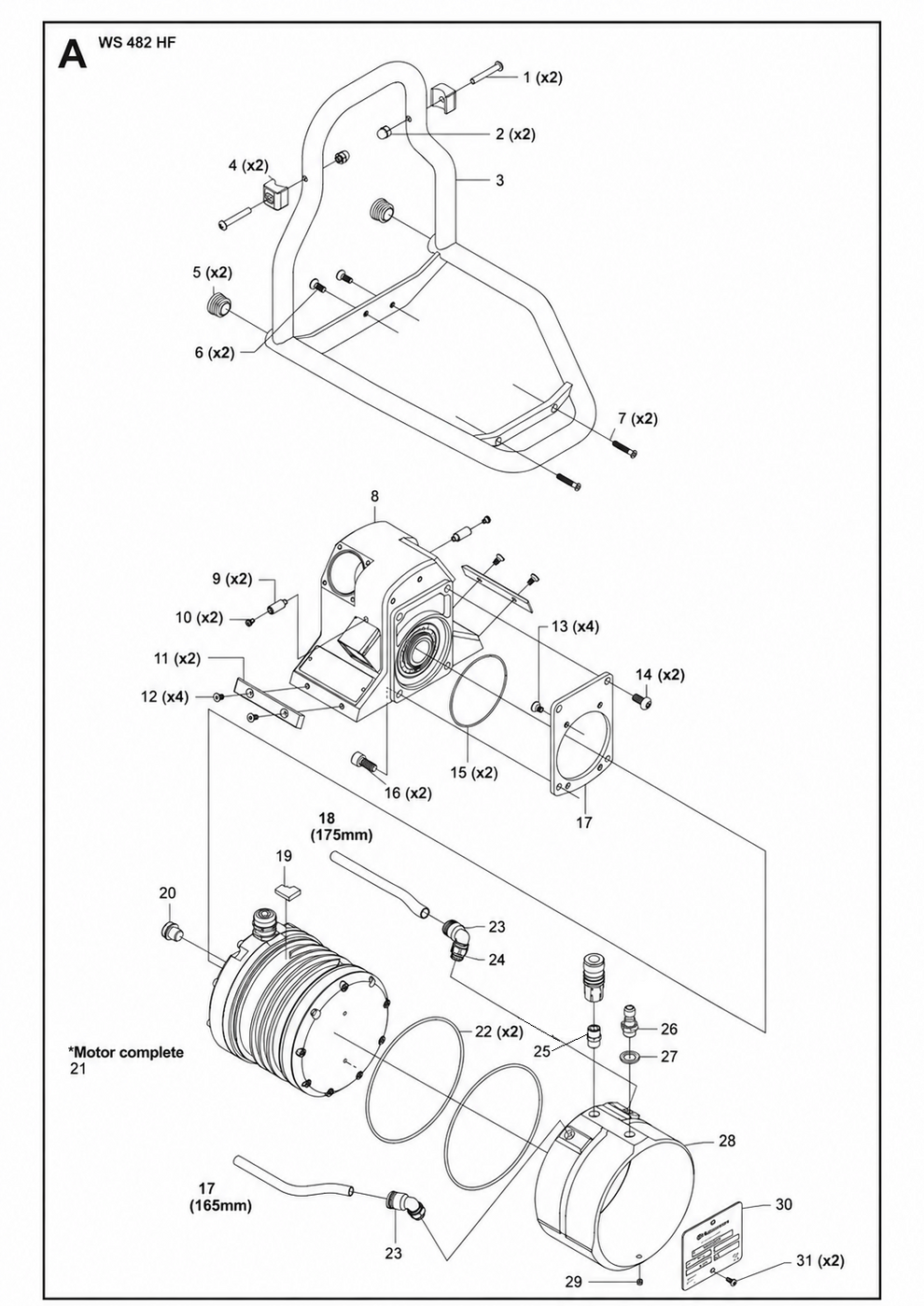 Housing Assembly Parts For WS 482 HF By Husqvarna