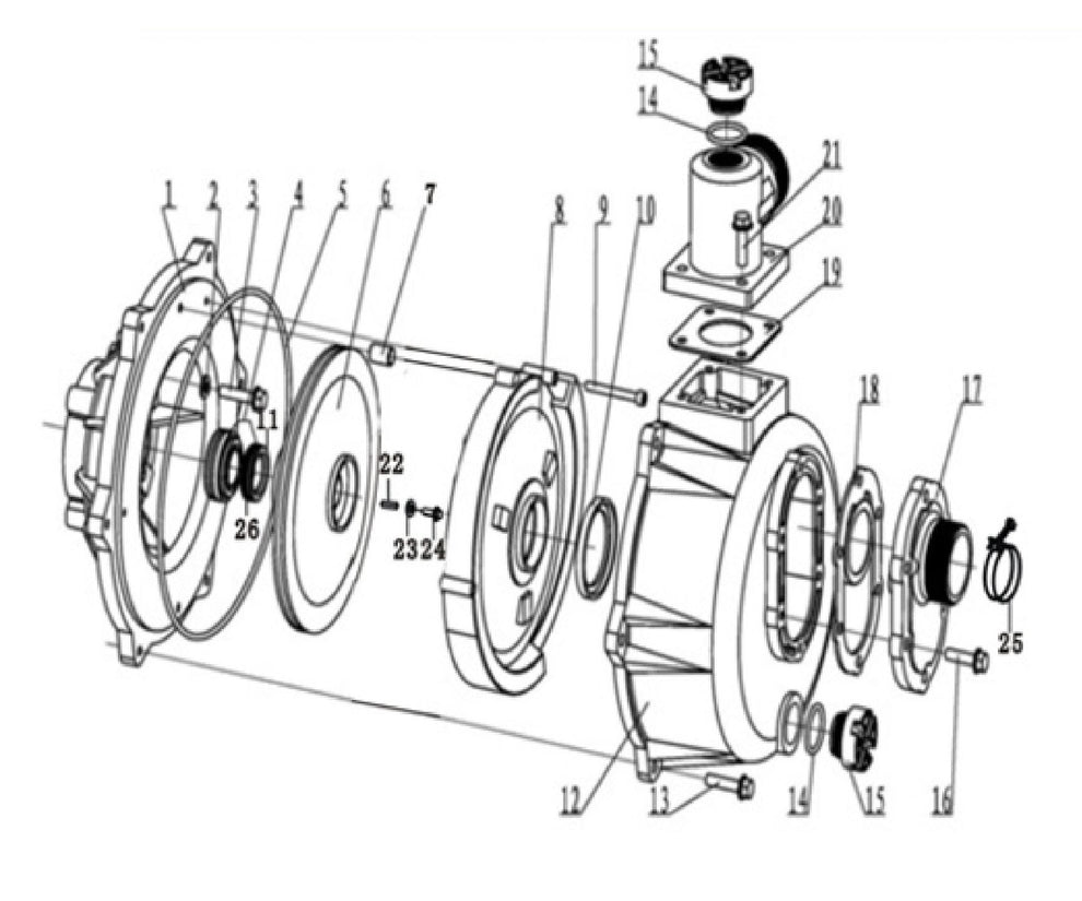 BE HP-2013HR Pump 'RS' Type Assembly Parts by BE Power Equipment