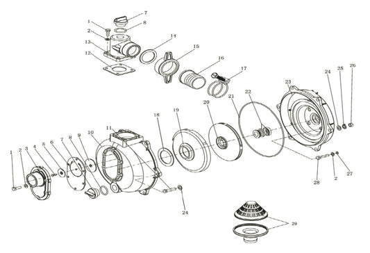 BE HP-2070R Pump Assembly Parts by BE Power Equipment