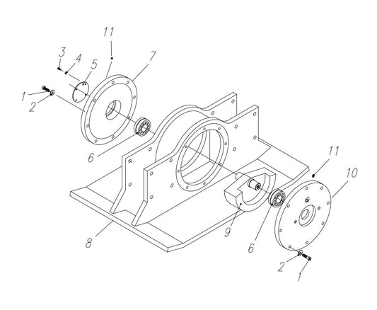 HP65 II-24 (S/N upto 651100 and Up) 18” HP65II-18 Base Plate Assembly