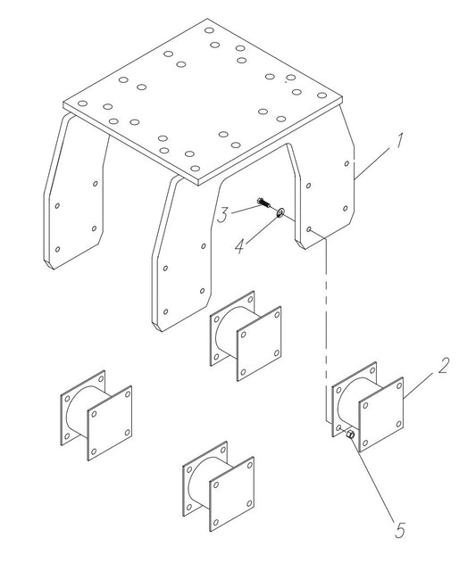 HP65 II-24 (S/N upto 651100 and Up) Optional Bolt-On Style FT Hanger Bracket and Mounting Assembly Parts