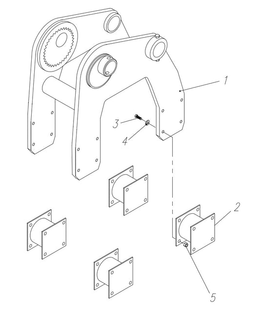 HP65 II-24 (S/N upto 651100 and Up) Switch Hitch Hanger Bracket Assembly Parts