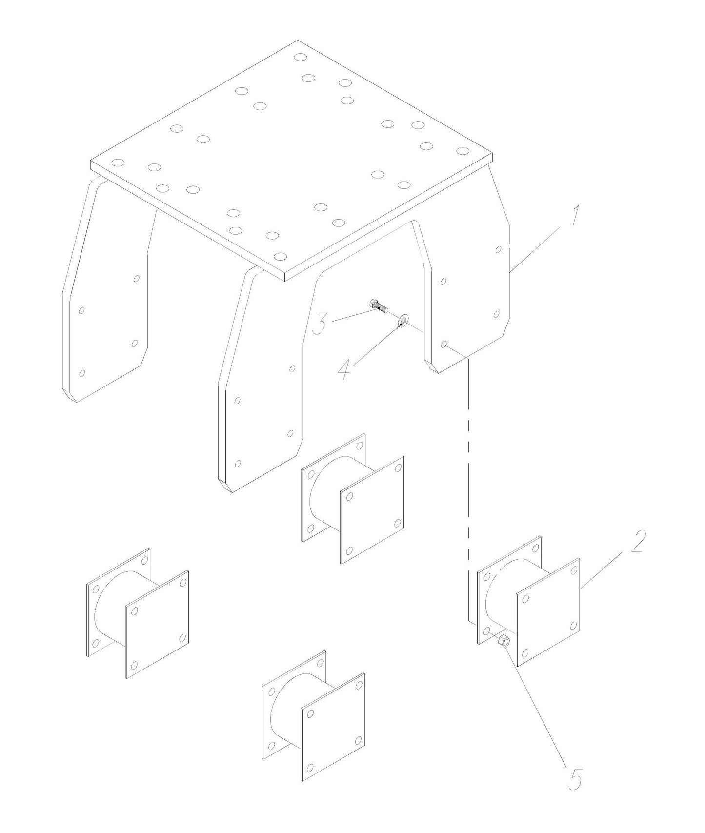 HP65 II-18 Optional Bolt-On Style FT Hanger Bracket and Mounting Assembly Parts