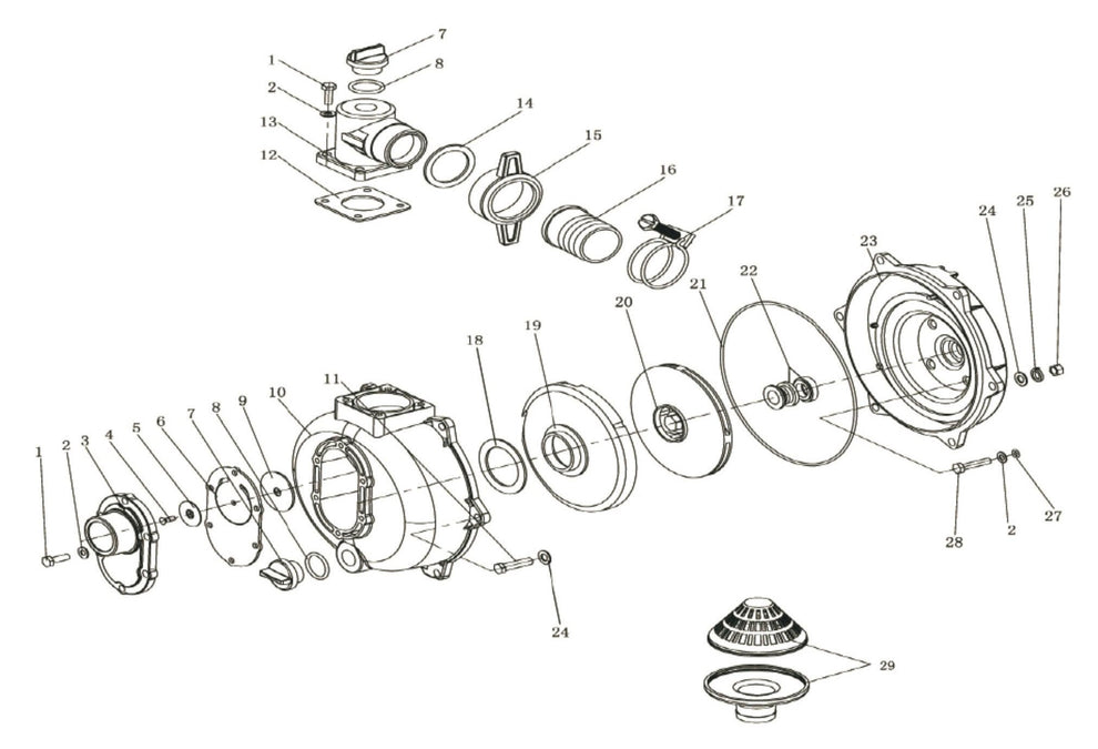 BE HPFC-2065HR Pump Assembly Parts by BE Power Equipment