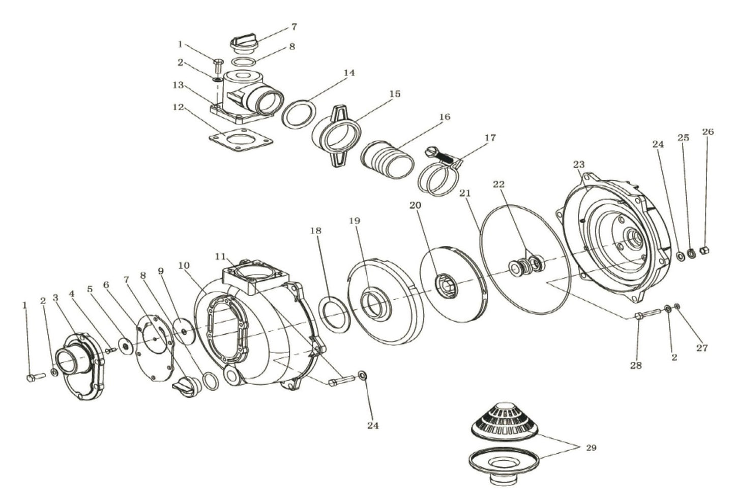 BE HPFK-2070R Pump Assembly Parts by BE Power Equipment