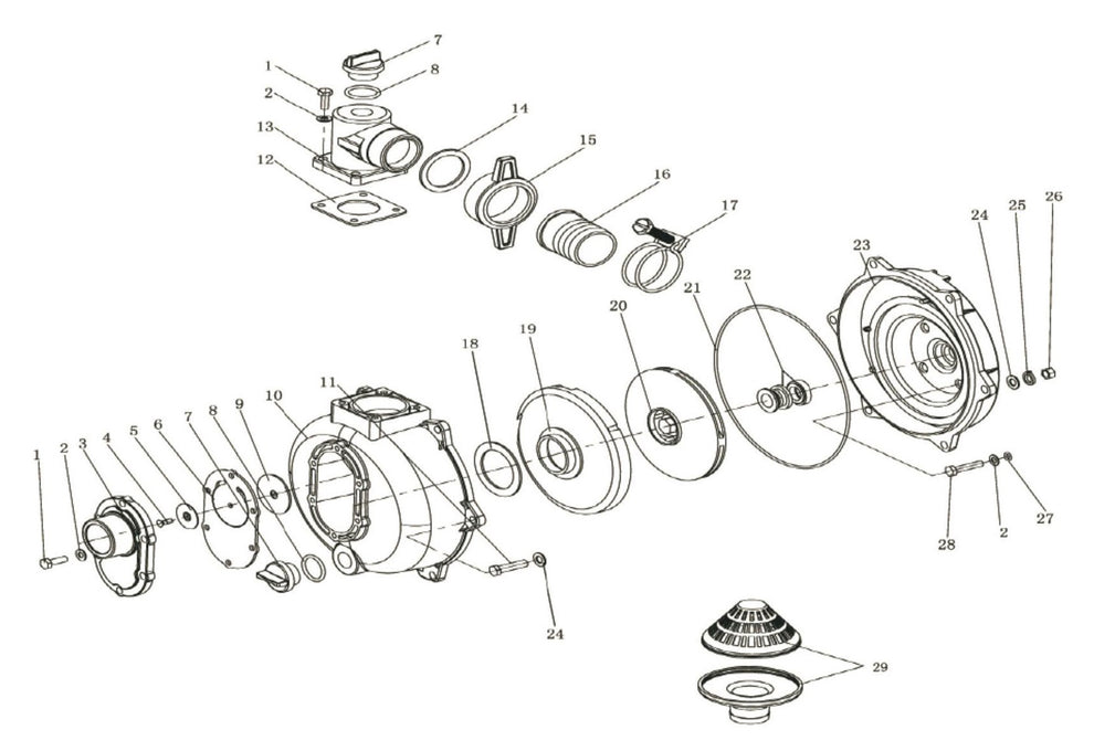BE HPFK-2070R Pump Assembly Parts by BE Power Equipment