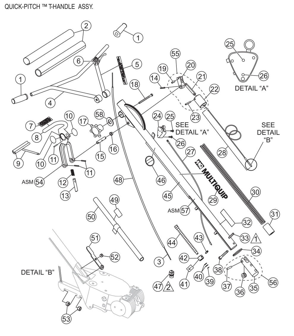 HPHA36C5H Quick Pitch Handle Assembly Parts