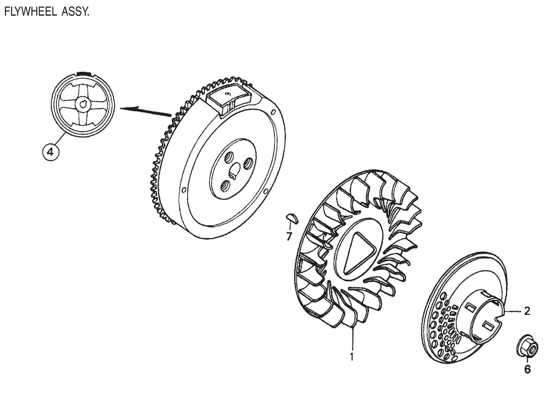 HPLA/HPHA-SERIES 46" Flywheel Assembly Parts by Multiquip Whiteman