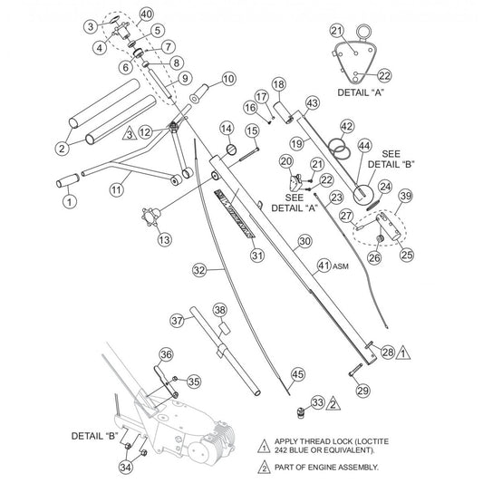 HPLA-HPHA-46 Standard Handle Assembly Parts by Multiquip Whiteman