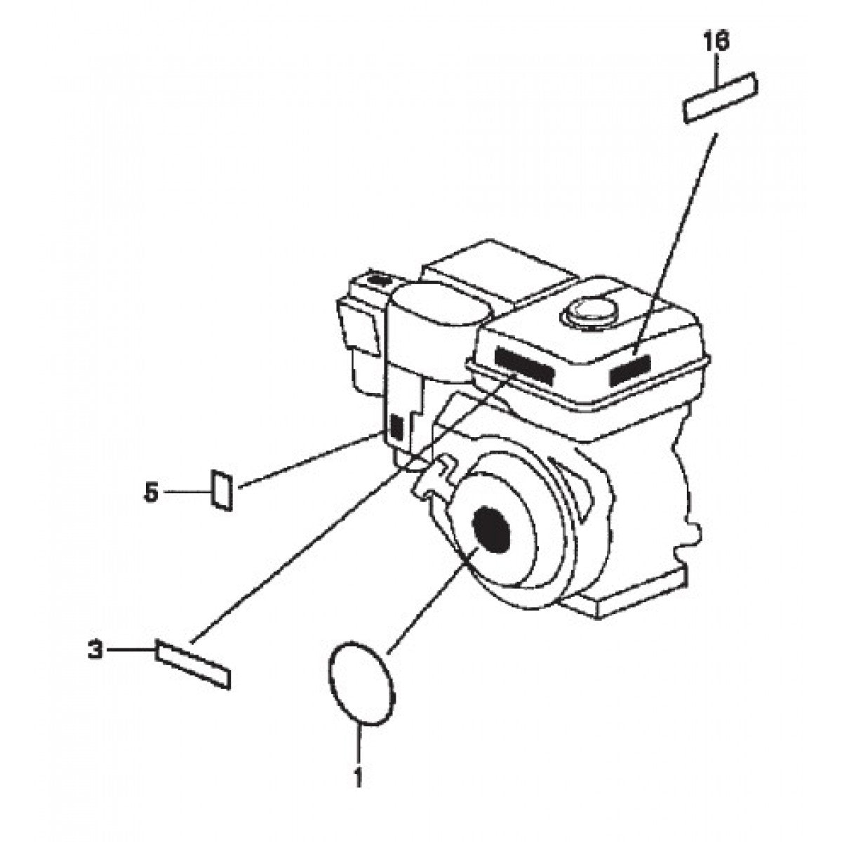 HPLA HPHA-36-Series Engine Labels Assembly. Parts by Multiquip Whiteman