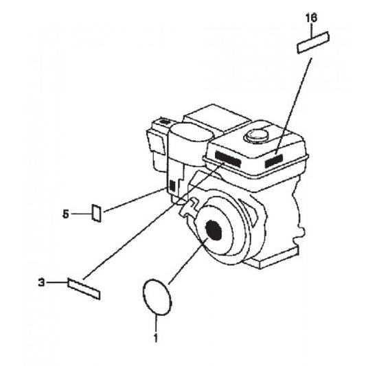 HPLA HPHA-36-Series Engine Labels Assembly. Parts by Multiquip Whiteman