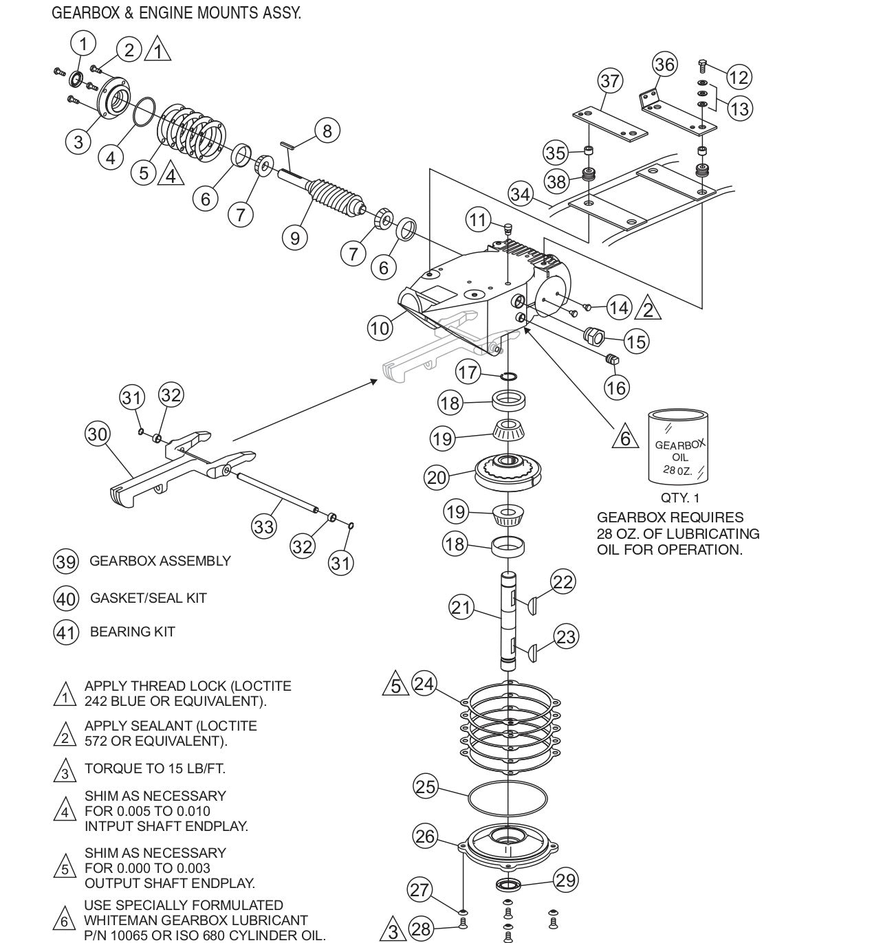 HPLA/HPHA-36-Series Gearbox & Engine Mounts Assembly. Parts by Multiquip Whiteman