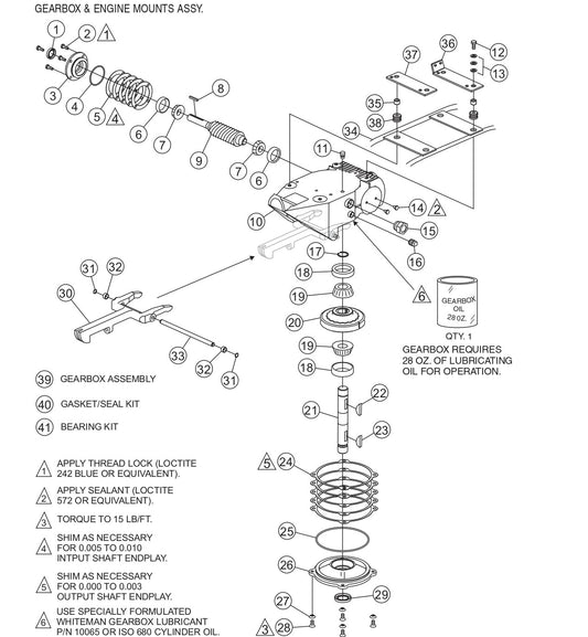 HPLA/HPHA-36-Series Gearbox & Engine Mounts Assembly. Parts by Multiquip Whiteman