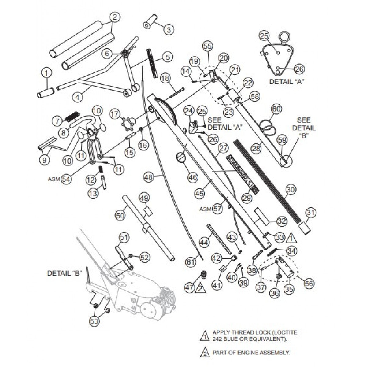 Quick-Pitch™ Handle Assembly Parts for HPLA/HPHA-36 Series Trowels by Multiquip Whiteman