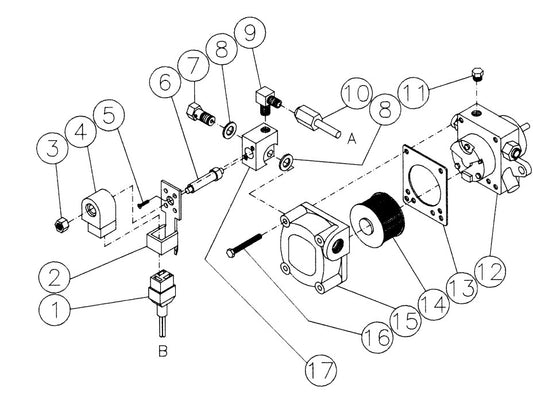 HS-2204-BMH1/CMH1, HS-2505-CMV1, HS-3005-CMK0/CMV1/CMV2/DMK0, HS-3006-DMK0, HS-3505-CMH1 Fuel Pump//Solenoid Assembly Parts by Mi-T-M