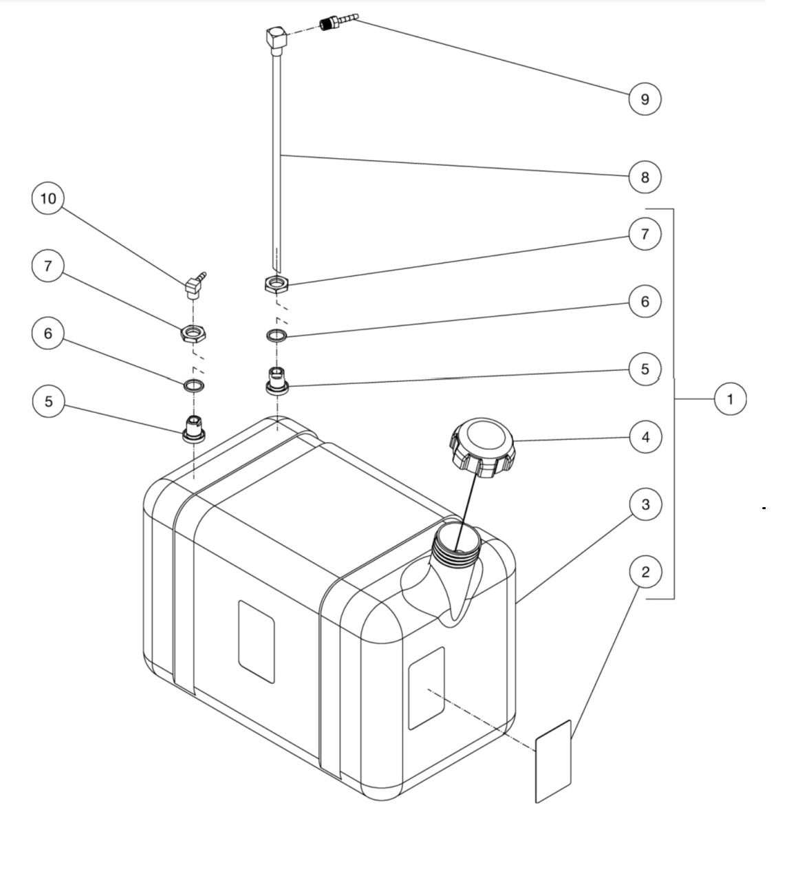 HS Series Gasoline Models Gas Tank Assembly Parts by Mi-T-M