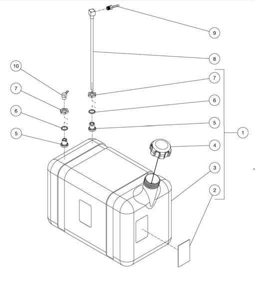 HS Series Gasoline Models Gas Tank Assembly Parts by Mi-T-M