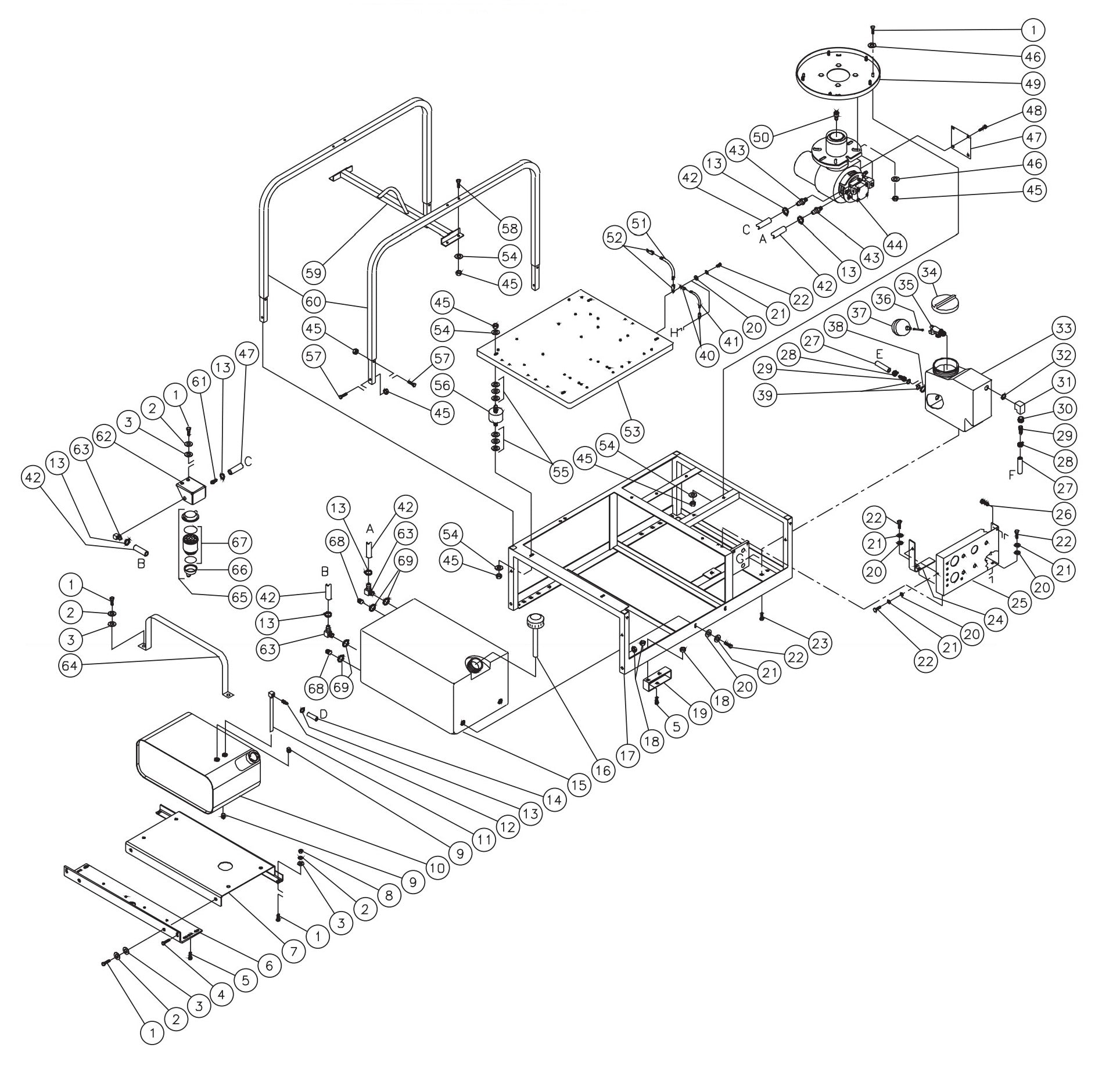 HS-3005-CMV2, HS-3505-CMH1 Frame Assembly Parts by Mi-T-M