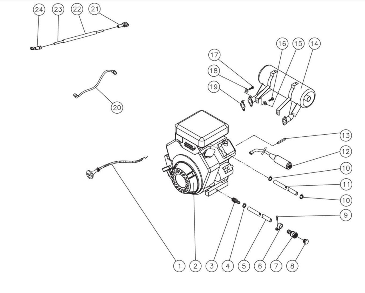 HDS-3505-0V6A, HDS-3505-0V6G (sn:0-99999999) Engine Assembly Parts by Mi-T-M
