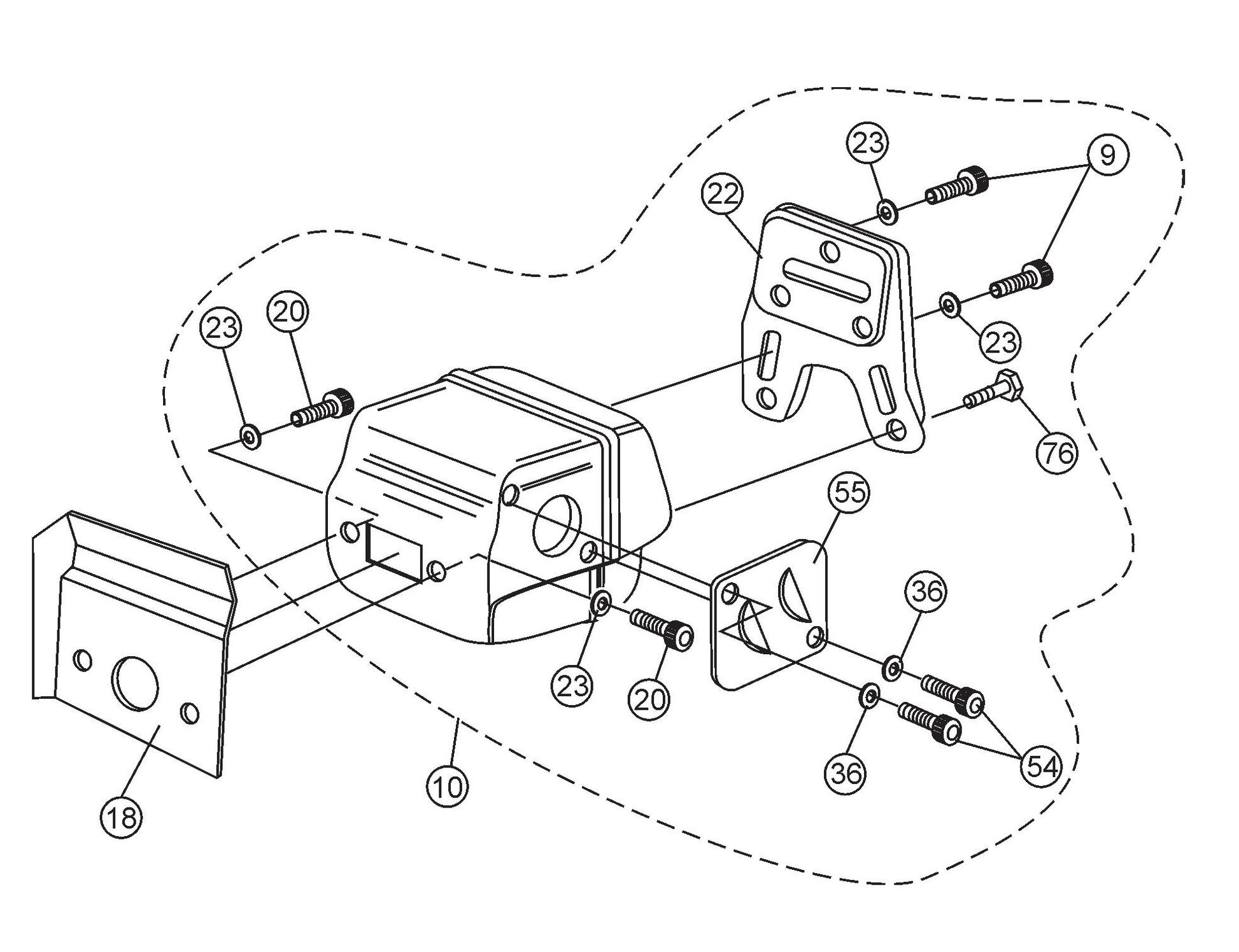 HS62 Cut-Off Saw - Muffler Assembly Parts