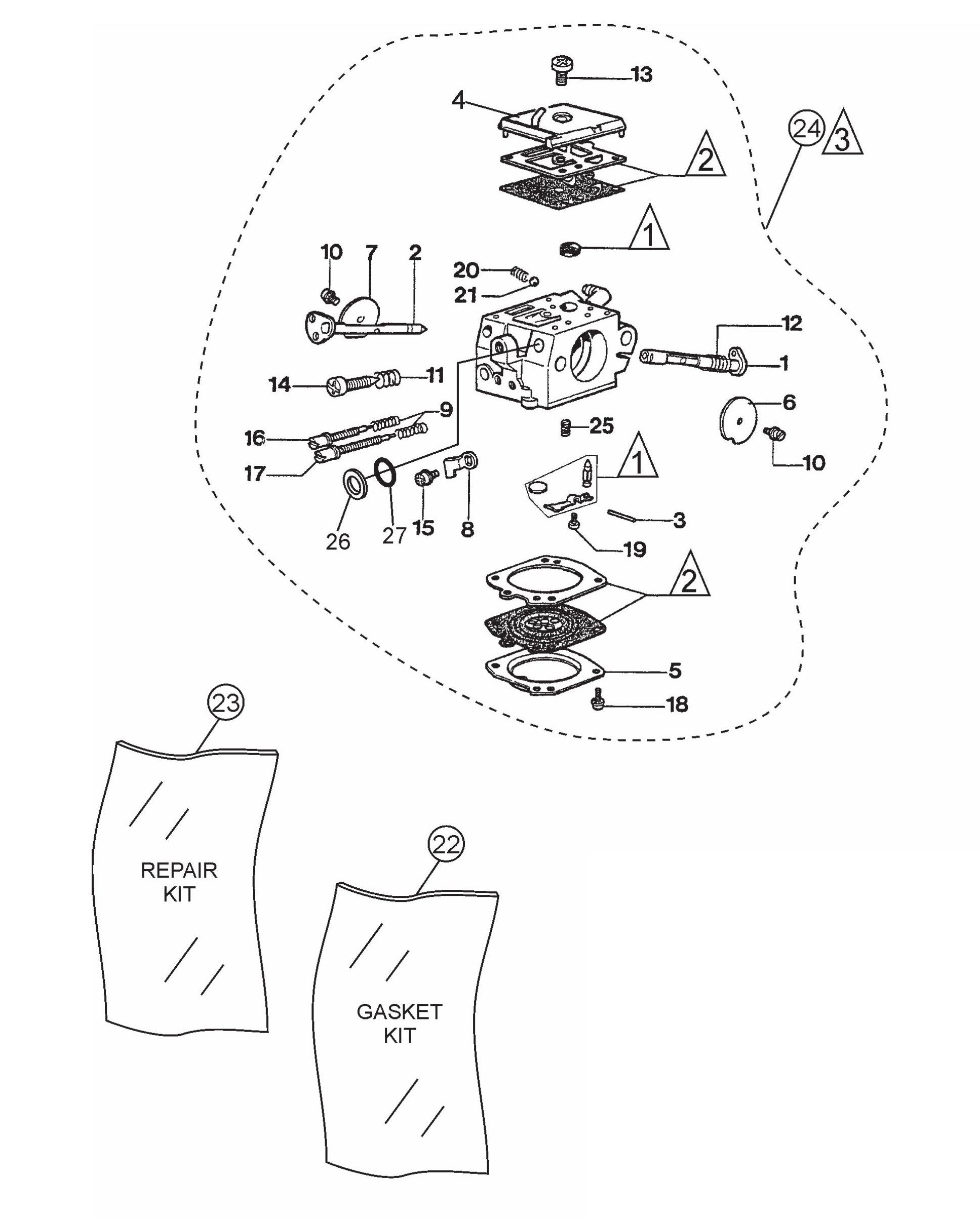 HS62 Cut-Off Saw - Carburetor Assembly Parts
