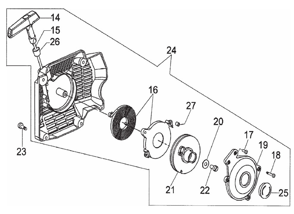 HS81A Recoil Starter Assembly Parts