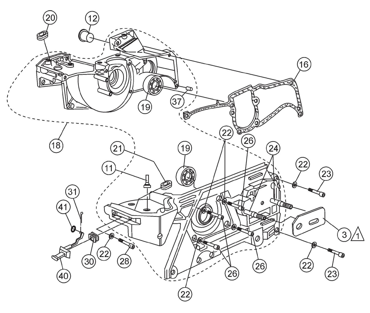 HS62A Crankcase Assembly Parts