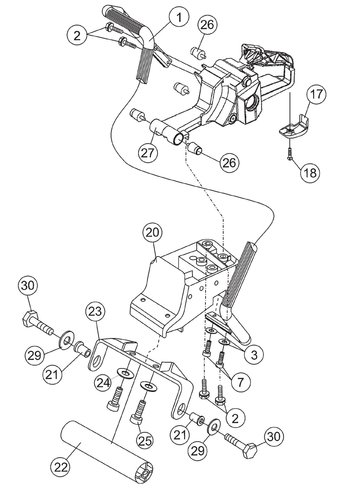 HS62A Lifting Handle And Roller Assembly Parts