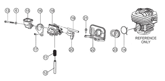 HS62A Carburetor Mounting Assembly Parts