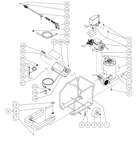 HSE-1002-0M10, HSE-1002-0M11, HSE-1502-0M10, HSE-2003-0M10 Frame Assembly Parts by Mi-T-M