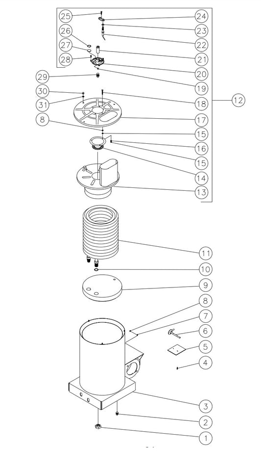 HSE-1002-0M10, HSE-1502-0M10, HSE-1002-2M10, HSE-2003-0M10 Boiler Assembly Parts by Mi-T-M