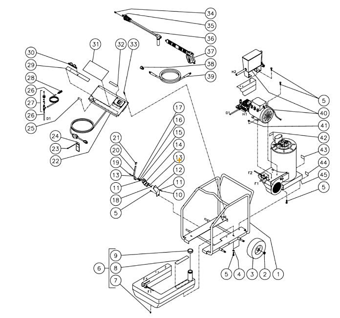 HSE-1002-0M10 (sn:15000000-15004675), (sn:15004676-15007891), HSE-1502-0M10 (sn:15000000-15006316), (sn:15006317-15007891), HSE-2003-0M10 (sn:15000000-15006268), (sn:15006269-15007891) Frame Assembly Parts by Mi-T-M
