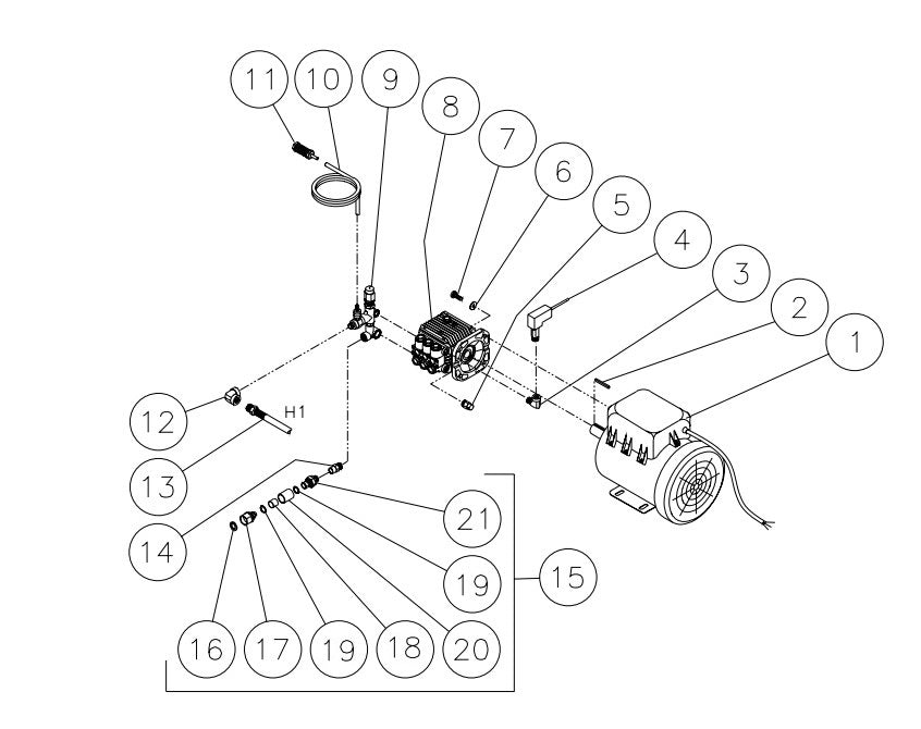 HSE-1002-0M11 Motor//Pump Assembly Parts by Mi-T-M