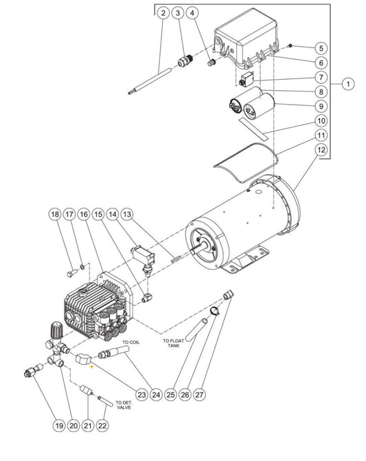 HSE-1002, HSE-1502, DH-1002, DH-1502, DH-2003 (sn:0-15143412) Motor//Pump Assembly Parts by Mi-T-M