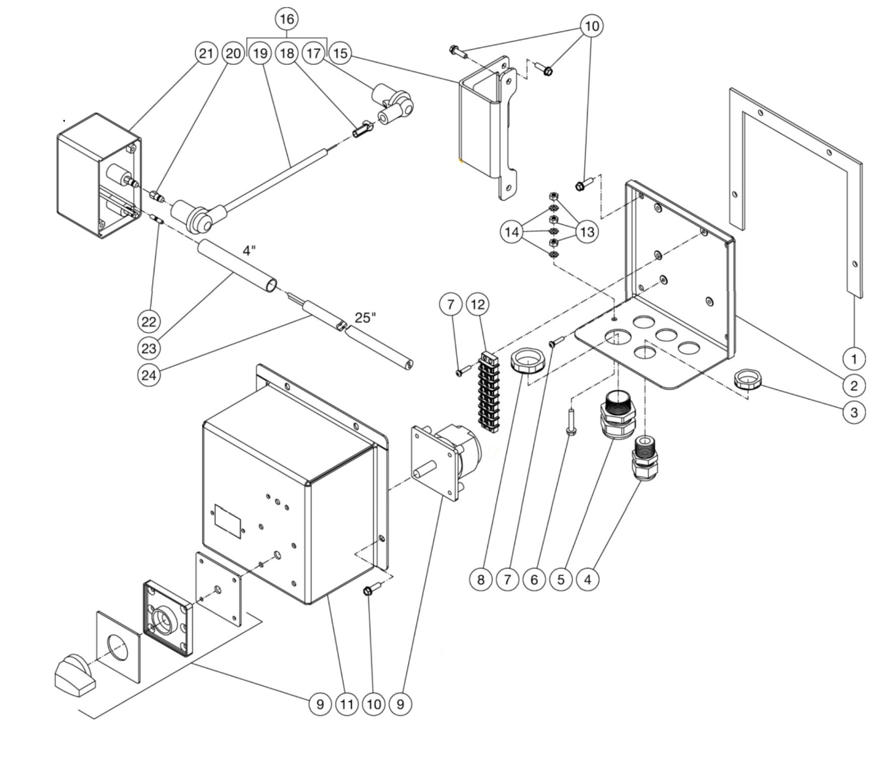 HSE-1002, HSE-1502, HSE-1400, DH-1002, DH-1502 Electric Box Assembly Parts by Mi-T-M