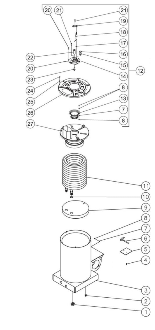 HSE-1002-2M10, HSE-1502-2M10, HSE-1002-2M11,  HSE-1002-SM12 Boiler Assembly Parts by Mi-T-M