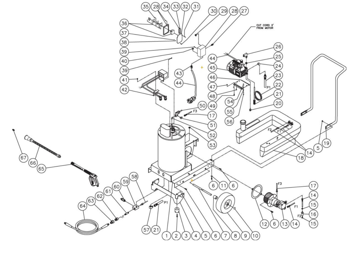 HSE-1250-0M11 (sn:15025909-15071602), (sn:15071603-99999999) Frame Assembly Parts by Mi-T-M