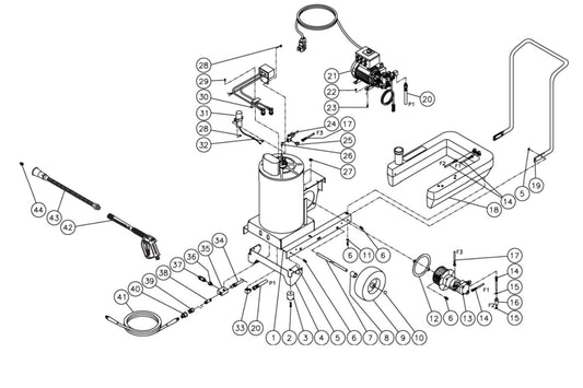 HSE-1250-0M11 (sn:15025499-15025908), (sn:15025909-15071602) Frame Assembly Parts by Mi-T-M