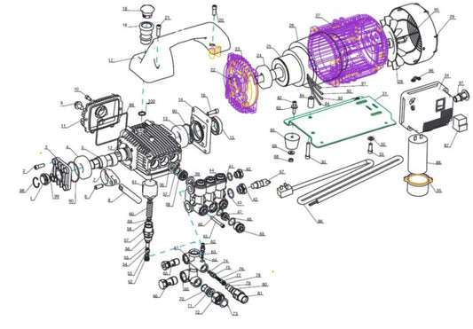 HSE-1400-0M11 (sn:15131399-99999999) High Pressure Pump Assembly Parts by Mi-T-M