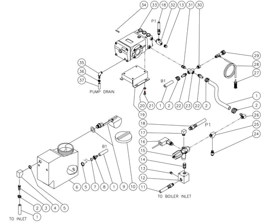 HSE-2504, HSE-3004, HSE-3504, DH-2504, DH-3004, DH-3504 Float Tank//Pump/Unloader Assembly Parts by Mi-T-M