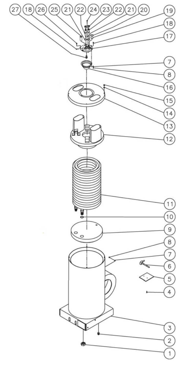 HSE-2504, HSE-3004, HSE-3504, DH-2504, DH-3004, DH-3504 (sn:15045001-15047915) Boiler Assembly Parts by Mi-T-M